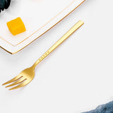 4/6/12Pcs Black Coffee Fork Stainless Steel 304 Tea Fork Set Ice Cream Cake Fruit Forks Mirror Gold Cutlery Thin Sliverware