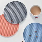 Silicone Heat Resistant Mats, Non-Slip Round Kitchen Pot Pads, Countertop Protector, Cup Coasters for Home Kitchen Accessories