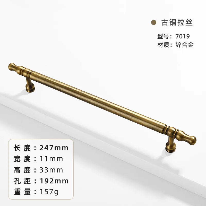 French-bronze solid handle vintage wardrobe/cabinet door handles small single-hole drawer pull medieval-style furniture hardware