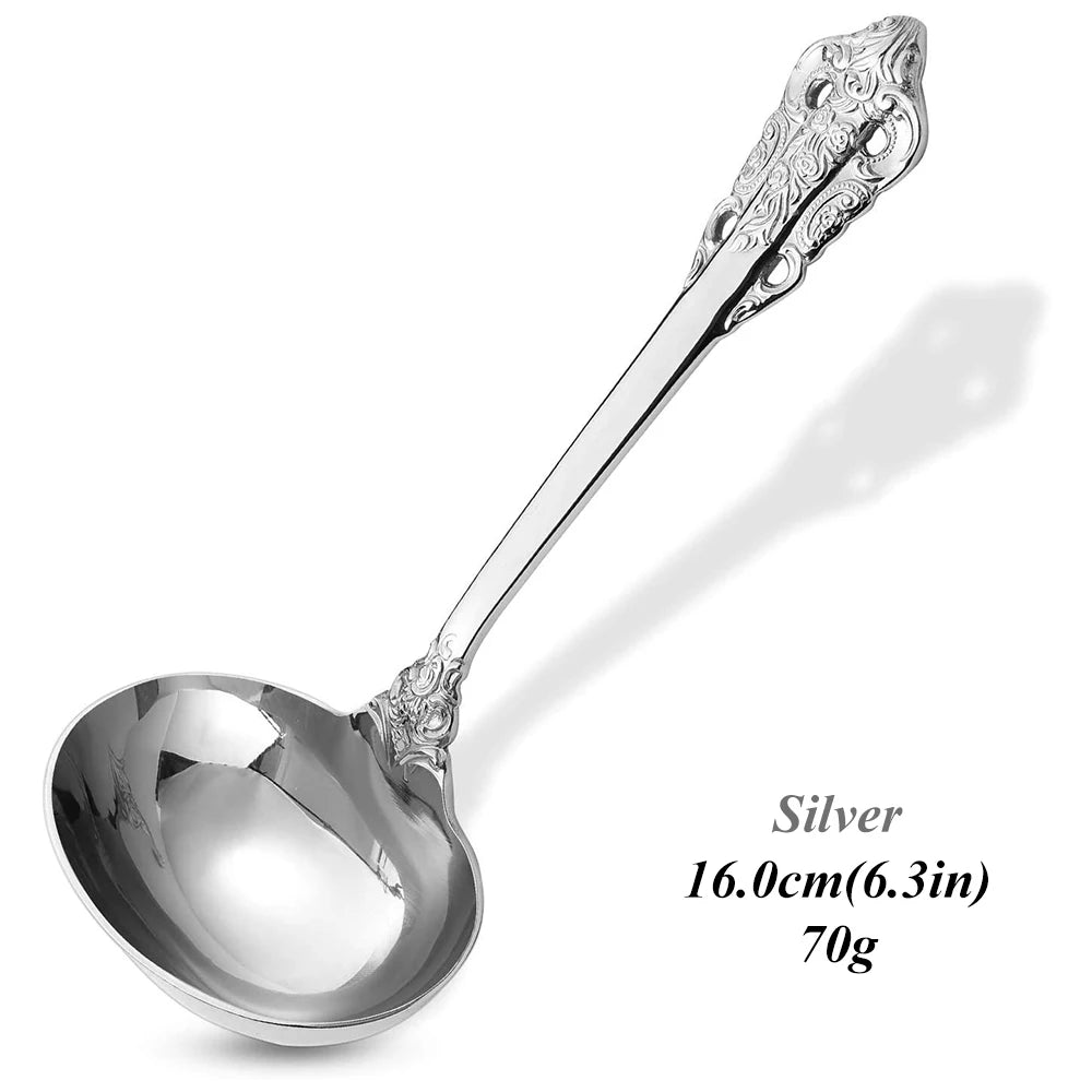 2/3/4/5/6 Pieces Gravy Ladle 6.3in Gorgeous 1 oz. Mirror Gold 18/10 Stainless Steel Gravy Sauce Soup Ladle Spoon for Stirring