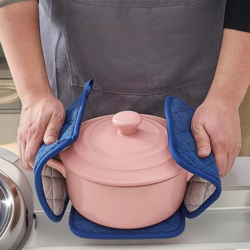 4Pcs/Set Kitchen Pot Holders Pad Heat Resistant Potholders Cotton Hot Pot Pads For Kitchen Oven Pot Holders Dining Table Mat