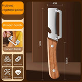 Stainless Steel Peeler Wooden Handle Durable Smooth Multi-function Kitchen Tool Fruit Vegetable Peeling Slicing