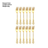 2/4/6/12Pcs Dessert Forks Gold Fruit Fork Stainless Steel Sliver Tableware Cake Snack Salad Fork Mirror Western Black Cutlery