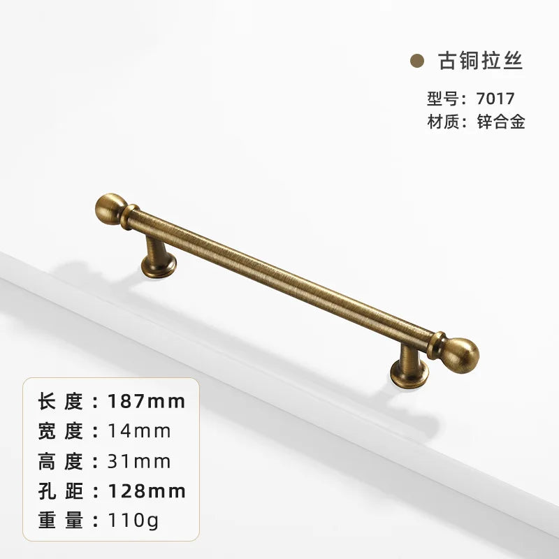 French-bronze solid handle vintage wardrobe/cabinet door handles small single-hole drawer pull medieval-style furniture hardware