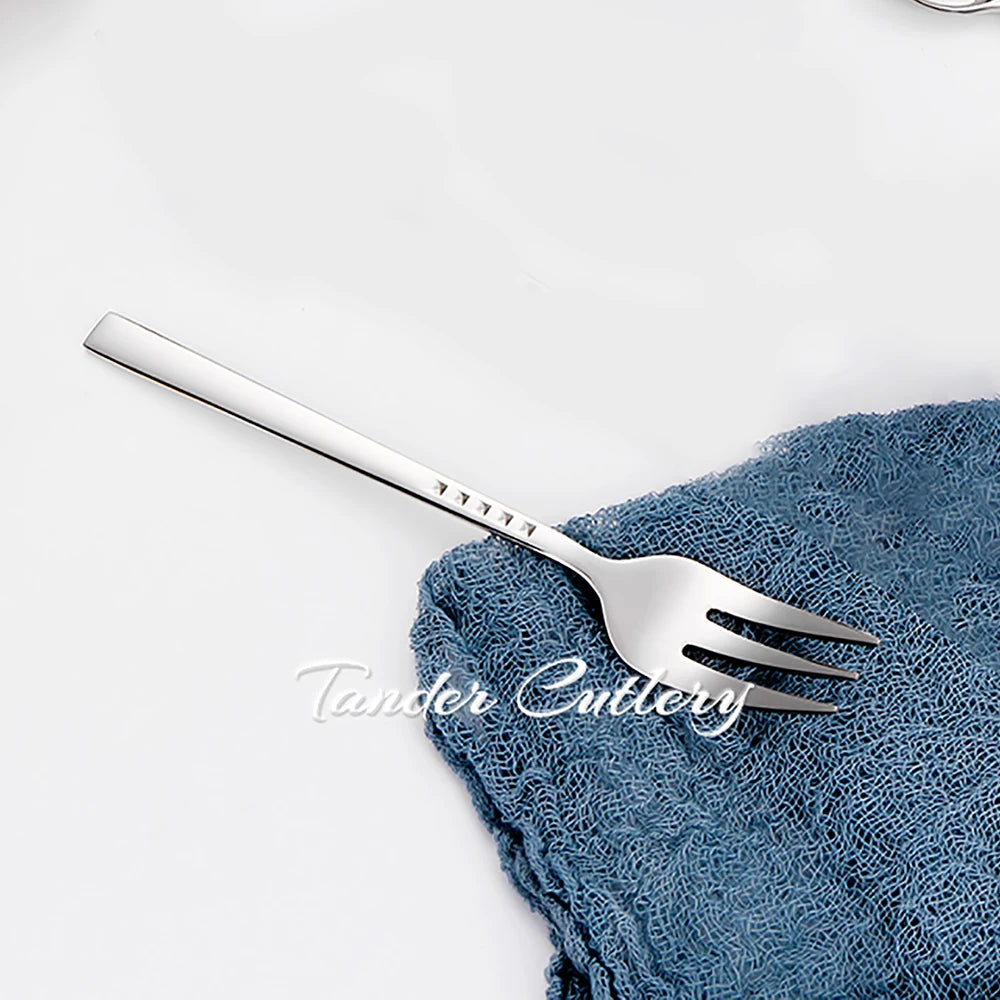 4/6/12Pcs Black Coffee Fork Stainless Steel 304 Tea Fork Set Ice Cream Cake Fruit Forks Mirror Gold Cutlery Thin Sliverware