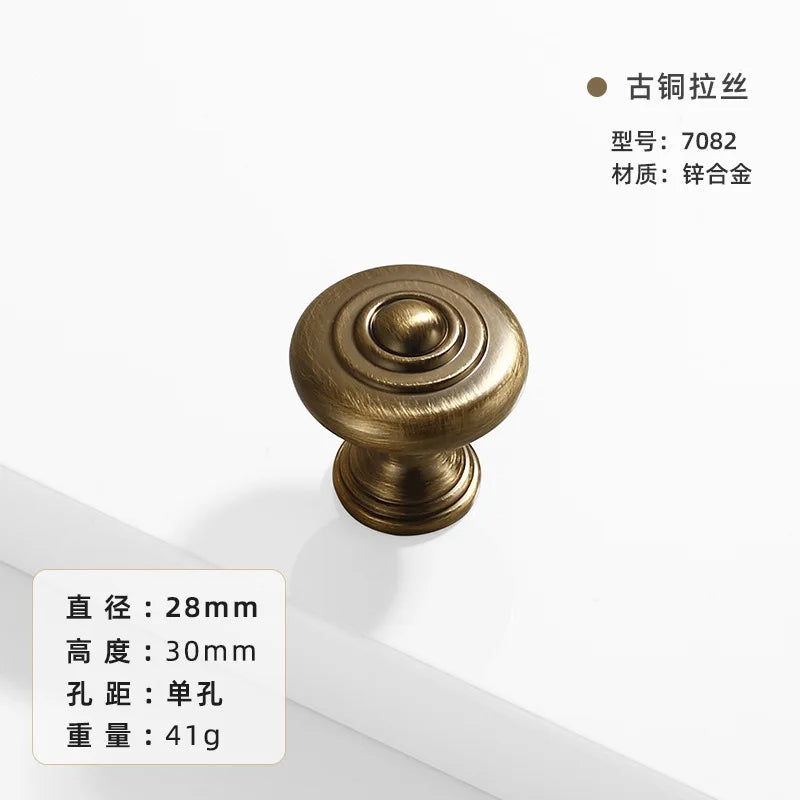 French-bronze solid handle vintage wardrobe/cabinet door handles small single-hole drawer pull medieval-style furniture hardware