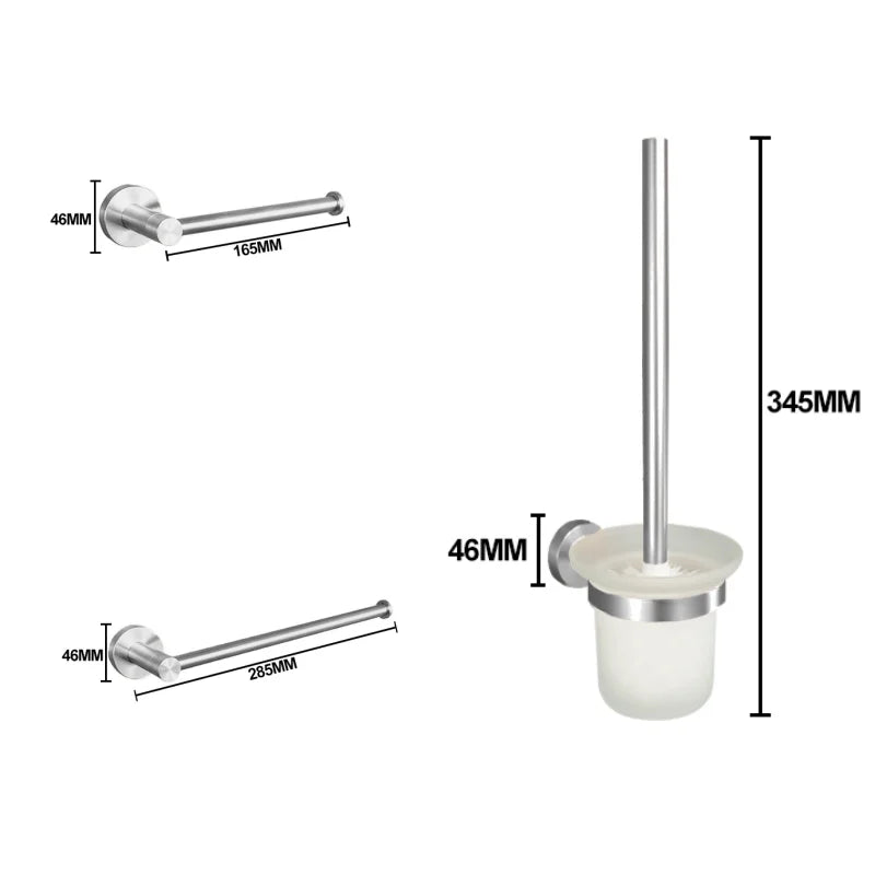 Bathroom Hardware 304 Stainless Steel Brushed Towel Rack Toilet Paper Holder Soap Holder Towel Bar Toilet Bathroom Accessories