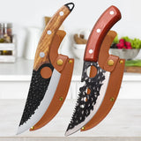 Meat Cutting Knives Boning Knife Wooden Handle Hnadmade Forge Knives Slicing Knife Multifunctional Kitchen Knives with Cover