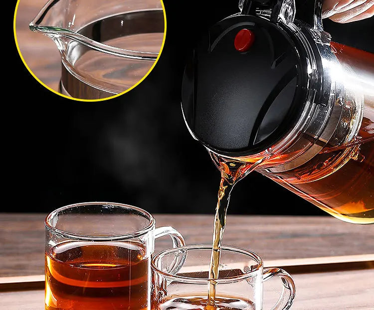 Heat Resistant Glass Teapot One-click Filtering Tea Pot Tea Water Separation Filter Tea Maker Coffee Pot Home Flower Teaware