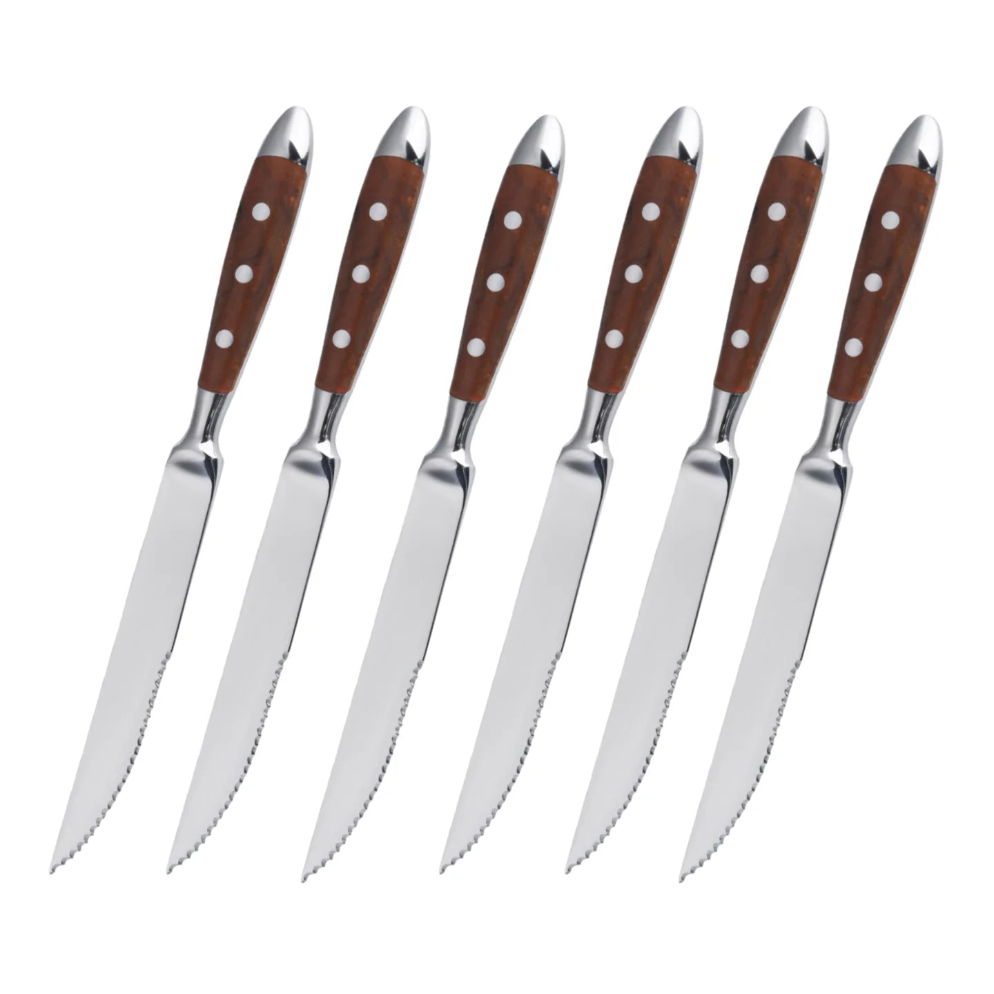 Classic Elegant Stainless Steel Cutlery Set Simulated Redwood Fork Spoon Knife Full Dinning Fork Steak Knife Teaspoon Creative
