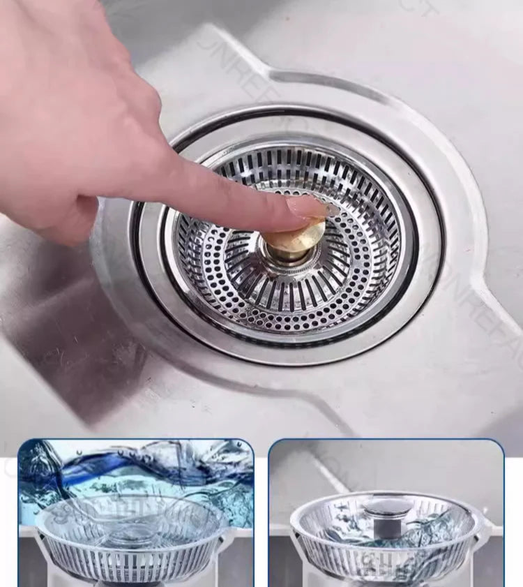 Kitchen Sink Drainage Filter Detachable Sink Food Catcher Sink Strainer Stopper Combo Pop-up Sink Filter Embedded Filter Basket