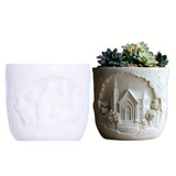Mountain relief succulent plant flowerpot resin silicone mold mountain stream flowing water storage box candle cup gypsum molds