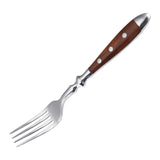 Classic Elegant Stainless Steel Cutlery Set Simulated Redwood Fork Spoon Knife Full Dinning Fork Steak Knife Teaspoon Creative