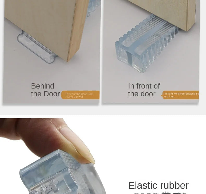 Safety Silicone Door Stop Block Wedge  Stop Door Stopper Home Offices Door Rear Retainer Impact Stopper Rubber Stops No Drill