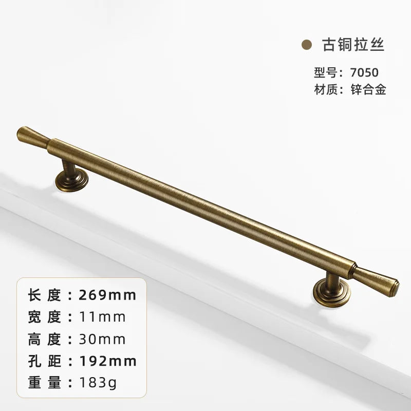 French-bronze solid handle vintage wardrobe/cabinet door handles small single-hole drawer pull medieval-style furniture hardware