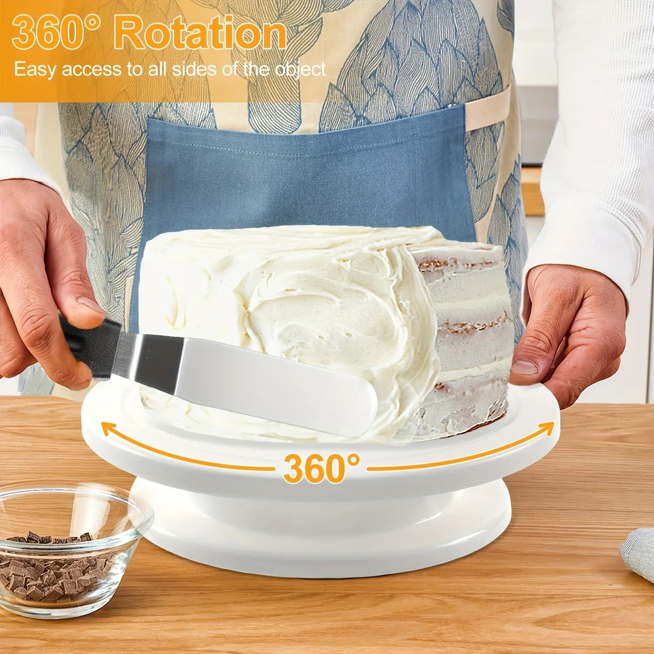 80PCS Cake Decorating Set-Non-Slip Turntable with 14 Piping Tips, Scrapers & Tools for Professional DIY Baking Tools Accessories