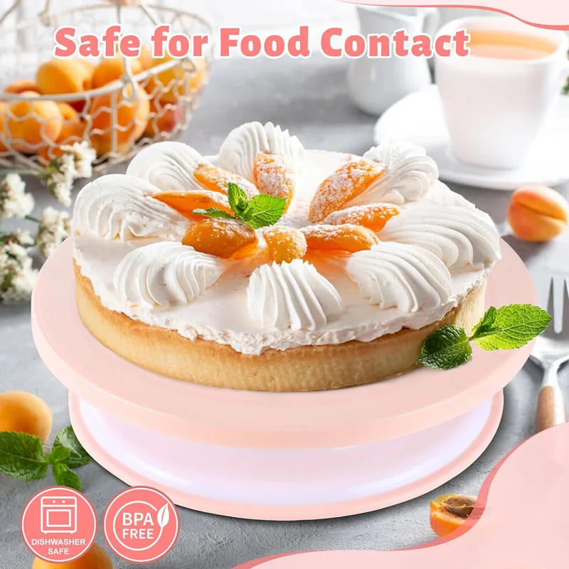 80PCS Cake Decorating Set-Non-Slip Turntable with 14 Piping Tips, Scrapers & Tools for Professional DIY Baking Tools Accessories