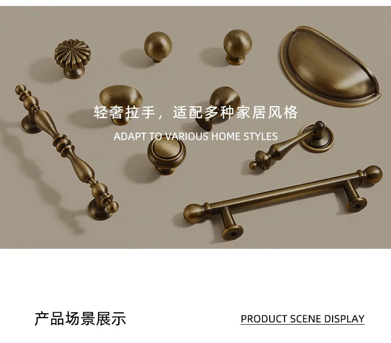 French-bronze solid handle vintage wardrobe/cabinet door handles small single-hole drawer pull medieval-style furniture hardware