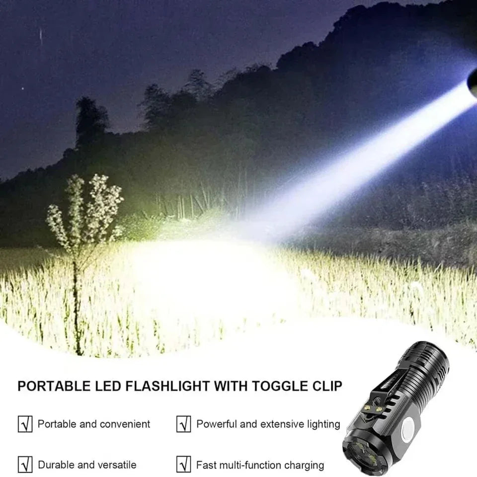 Tactical Long-Range LED Flashlight (Rechargeable)