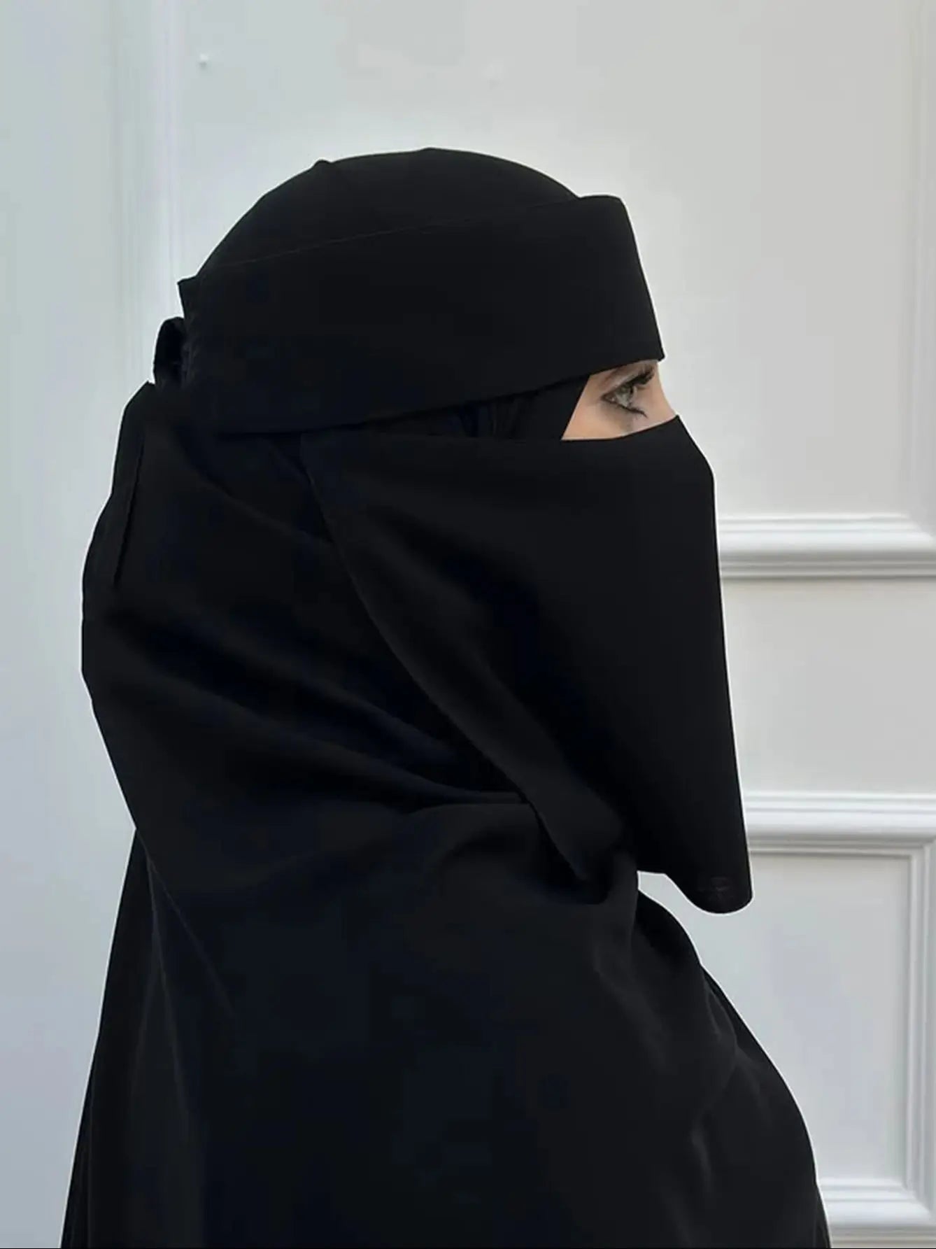 Niqab Short Pinch Eye Breathable Nida Eid Ramadan Wholesale Muslim Women Hijab Saudi Face Cover Veil Niqab
