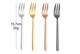 4/6/12Pcs Black Coffee Fork Stainless Steel 304 Tea Fork Set Ice Cream Cake Fruit Forks Mirror Gold Cutlery Thin Sliverware