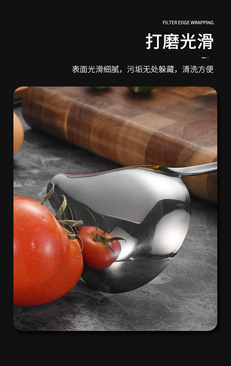 Stainless Steel Duckbill Spoon, Long-handled Sauce Spoon, Thickened Side Mouth, Slanted Mouth, and Crooked Mouth Spoon