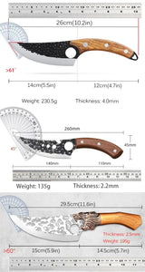 Meat Cutting Knives Boning Knife Wooden Handle Hnadmade Forge Knives Slicing Knife Multifunctional Kitchen Knives with Cover
