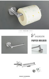 Bathroom Hardware 304 Stainless Steel Brushed Towel Rack Toilet Paper Holder Soap Holder Towel Bar Toilet Bathroom Accessories