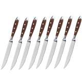 Classic Elegant Stainless Steel Cutlery Set Simulated Redwood Fork Spoon Knife Full Dinning Fork Steak Knife Teaspoon Creative