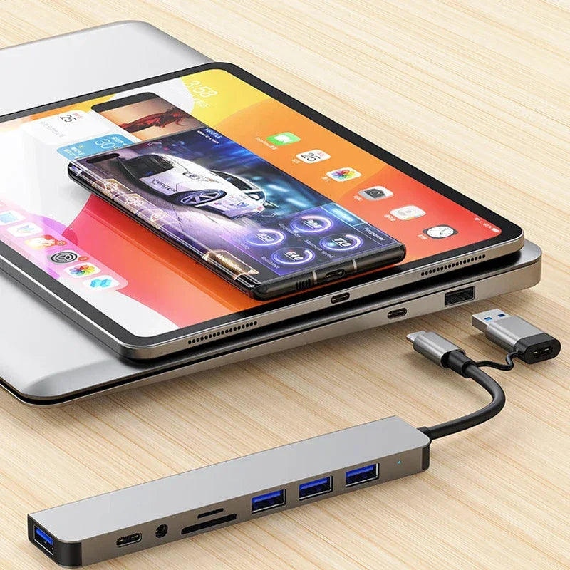 8-in-2 USB-C Hub Docking Station