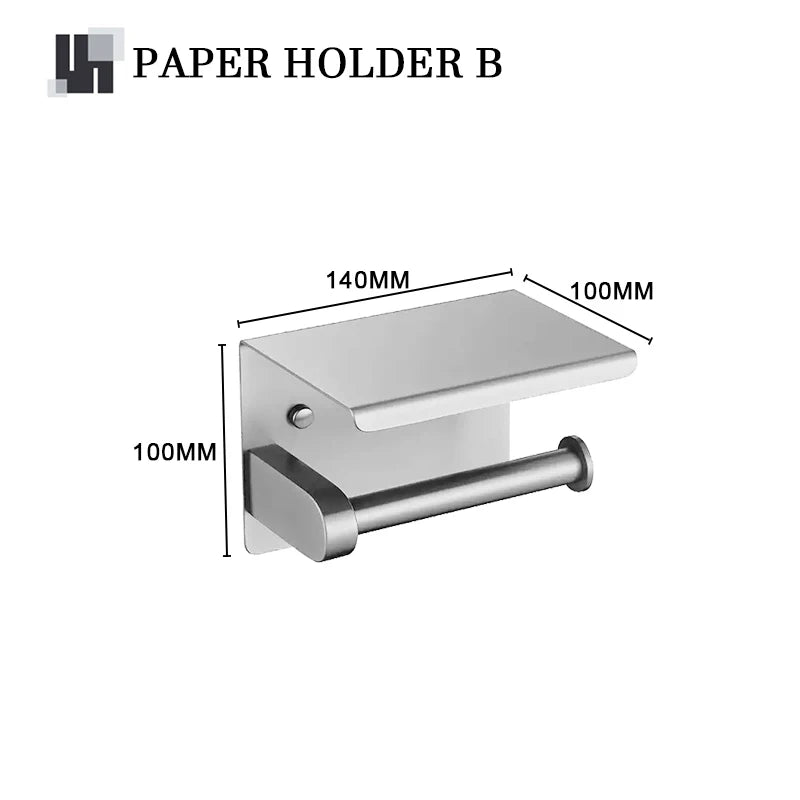 Bathroom Hardware 304 Stainless Steel Brushed Towel Rack Toilet Paper Holder Soap Holder Towel Bar Toilet Bathroom Accessories
