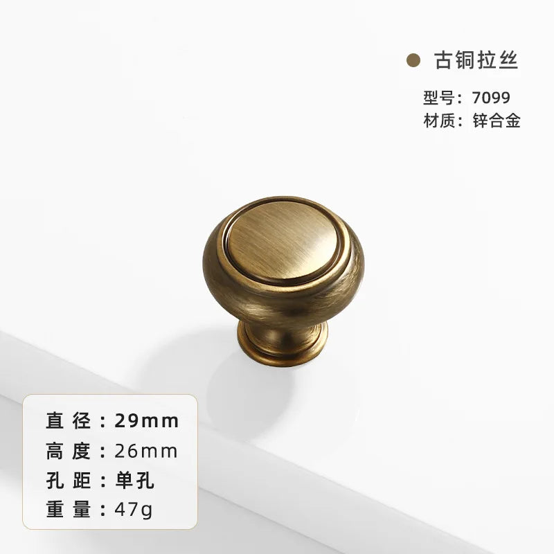 French-bronze solid handle vintage wardrobe/cabinet door handles small single-hole drawer pull medieval-style furniture hardware