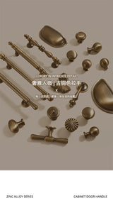 French-bronze solid handle vintage wardrobe/cabinet door handles small single-hole drawer pull medieval-style furniture hardware