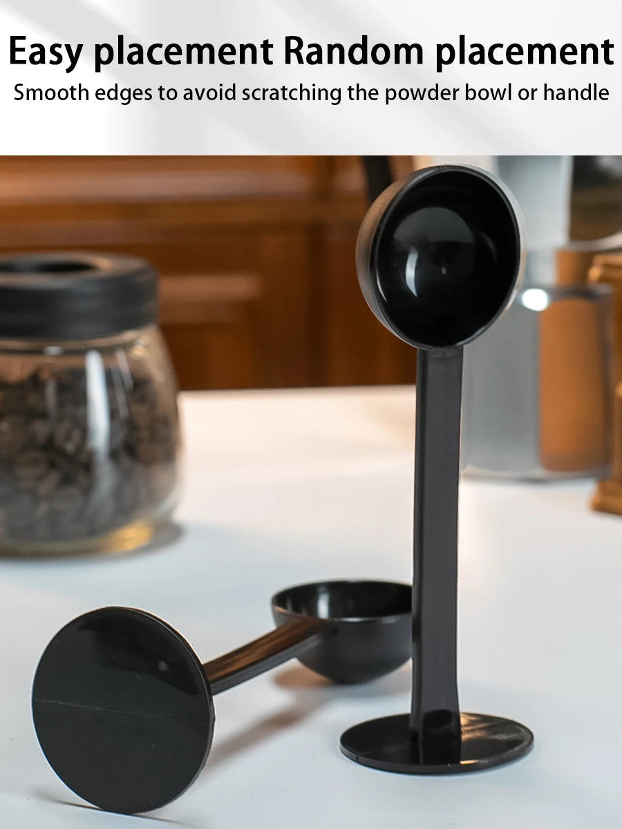 Black long handled coffee spoon, multifunctional plastic coffee measuring and tamping spoon, powder spoon, coffee kitchen tool,