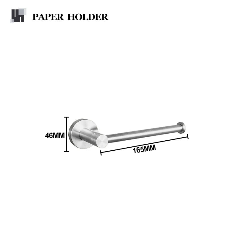 Bathroom Hardware 304 Stainless Steel Brushed Towel Rack Toilet Paper Holder Soap Holder Towel Bar Toilet Bathroom Accessories