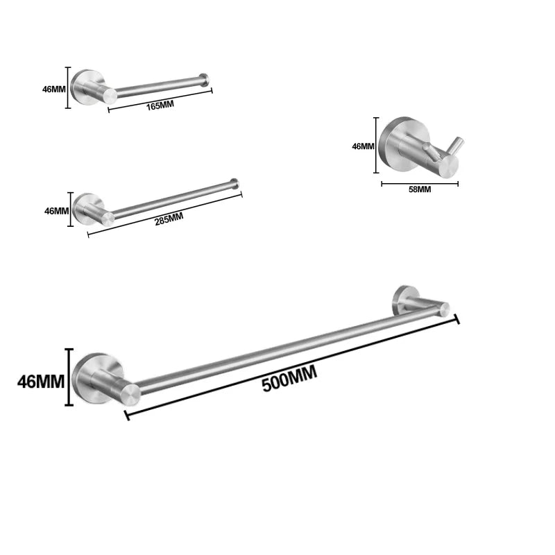 Bathroom Hardware 304 Stainless Steel Brushed Towel Rack Toilet Paper Holder Soap Holder Towel Bar Toilet Bathroom Accessories