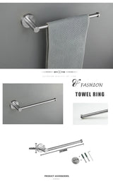 Bathroom Hardware 304 Stainless Steel Brushed Towel Rack Toilet Paper Holder Soap Holder Towel Bar Toilet Bathroom Accessories