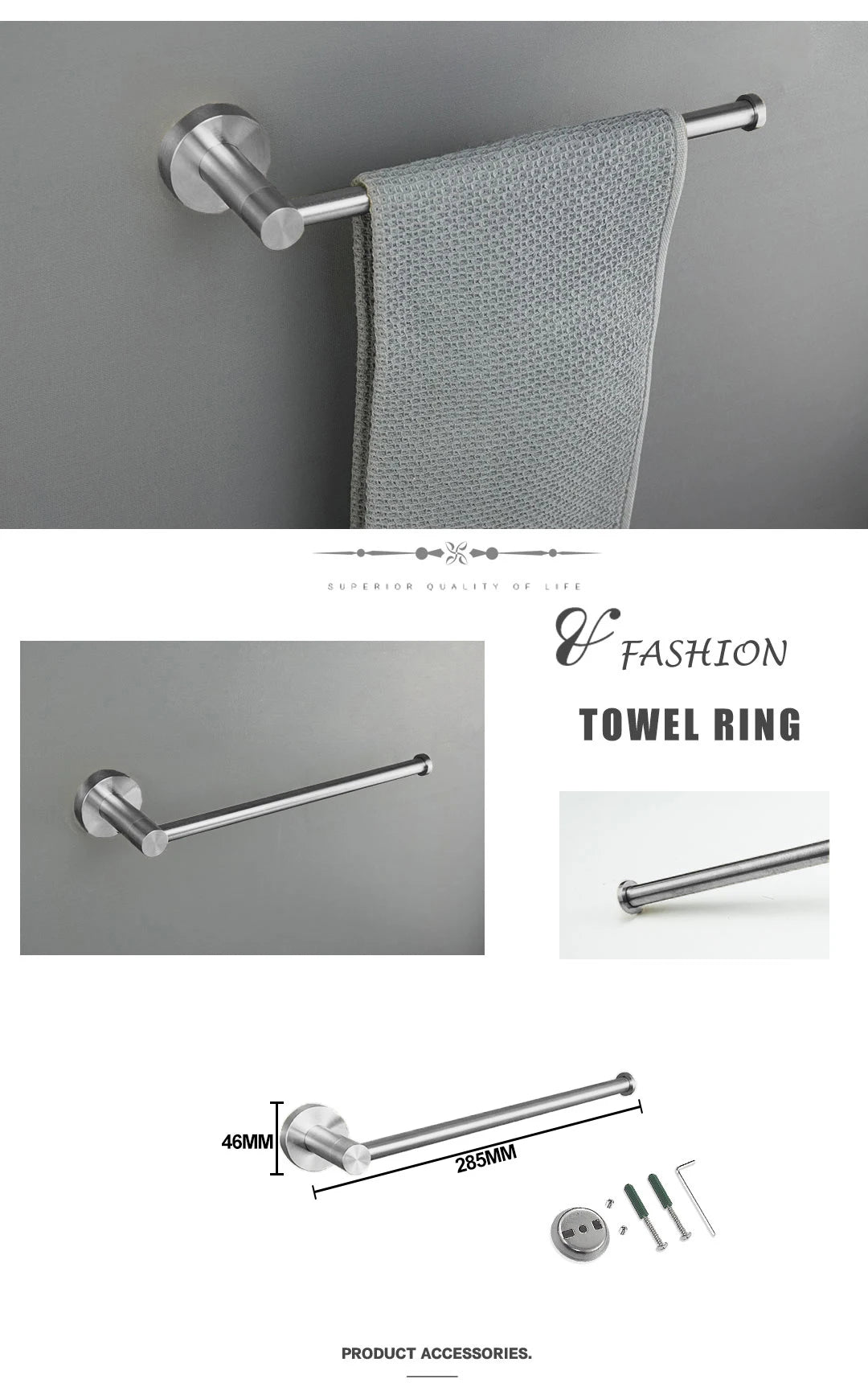 Bathroom Hardware 304 Stainless Steel Brushed Towel Rack Toilet Paper Holder Soap Holder Towel Bar Toilet Bathroom Accessories
