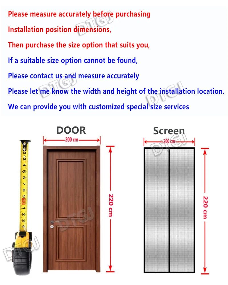 Magnetic Door Screen Insect Mosquito Net Curtain Black Fly Insect Auto Closing Invisible Mesh For Kitchen indoor living room