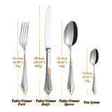 4/8/12/16/20 Pieces Gold Plated Luxury Silverware Flatware Dishwasher Safe 18/10 Stainless Steel Cutlery Set For Home Wedding