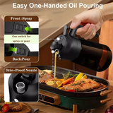 2-in-1 Glass Oil Sprayer & Dispenser, 16oz Leakproof Olive Oil Bottle for Cooking, Air Fryer, Salad, BBQ