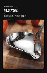 Stainless Steel Duckbill Spoon, Long-handled Sauce Spoon, Thickened Side Mouth, Slanted Mouth, and Crooked Mouth Spoon