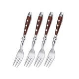 Classic Elegant Stainless Steel Cutlery Set Simulated Redwood Fork Spoon Knife Full Dinning Fork Steak Knife Teaspoon Creative