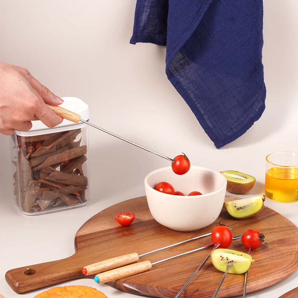 6-24Pcs Fondue Forks Stainless Steel Corrosion Resistant Long Forks for Cake Chocolate Fruits Cheese Fondue Forks Set