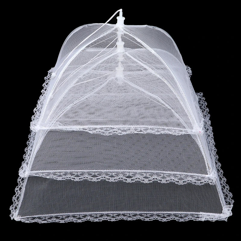 Picnic Food Covers for Outside Mesh 4 Packs Pop Up Fine Fly Net for Fruit - Collapsible Screen Umbrella Food Tent