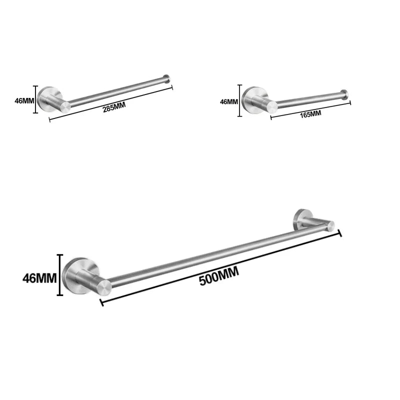 Bathroom Hardware 304 Stainless Steel Brushed Towel Rack Toilet Paper Holder Soap Holder Towel Bar Toilet Bathroom Accessories
