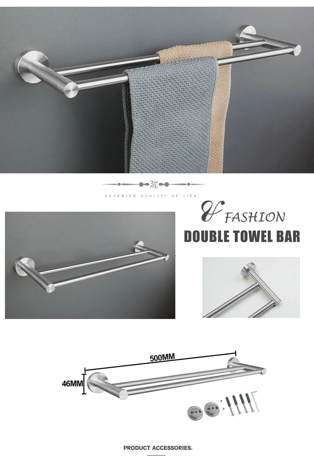 Bathroom Hardware 304 Stainless Steel Brushed Towel Rack Toilet Paper Holder Soap Holder Towel Bar Toilet Bathroom Accessories