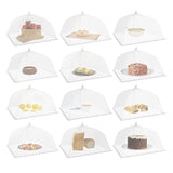Picnic Food Covers for Outside Mesh: 3/6/12 Packs 17 Inch Pop Up Fine Fly Net for Fruit - Collapsible Screen Umbrella Food Tent