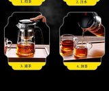 Heat Resistant Glass Teapot One-click Filtering Tea Pot Tea Water Separation Filter Tea Maker Coffee Pot Home Flower Teaware