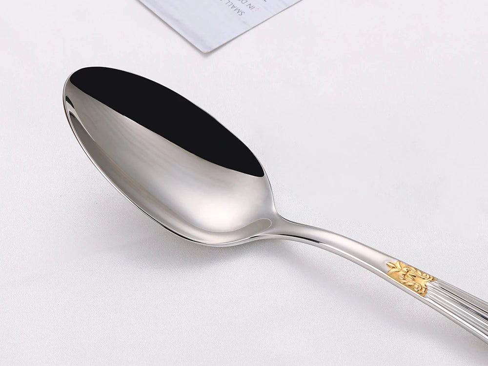 4/8/12/16/20 Pieces Gold Plated Luxury Silverware Flatware Dishwasher Safe 18/10 Stainless Steel Cutlery Set For Home Wedding